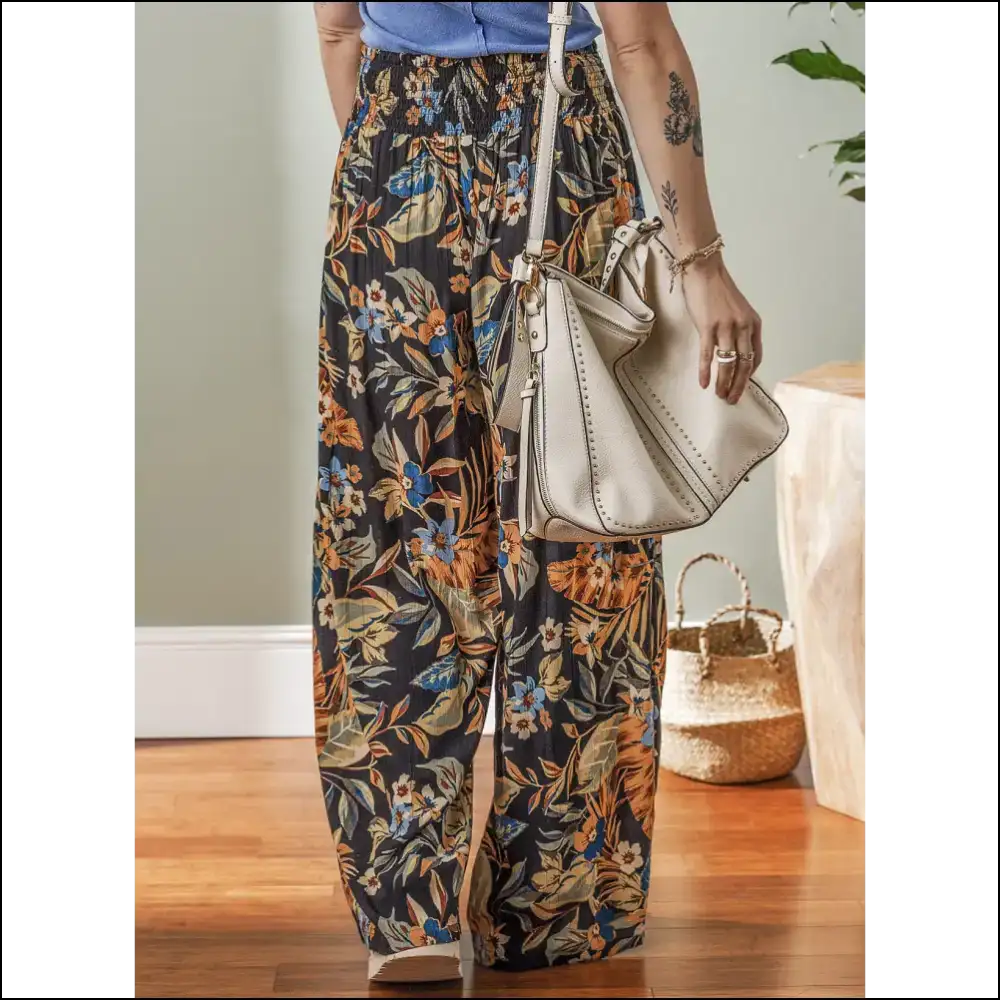 Vibrant Floral Pants: where Tie High Waist Meets Accidental Elegance 🌼 Needful Things - Pants on Sale Worldwide Shipping
