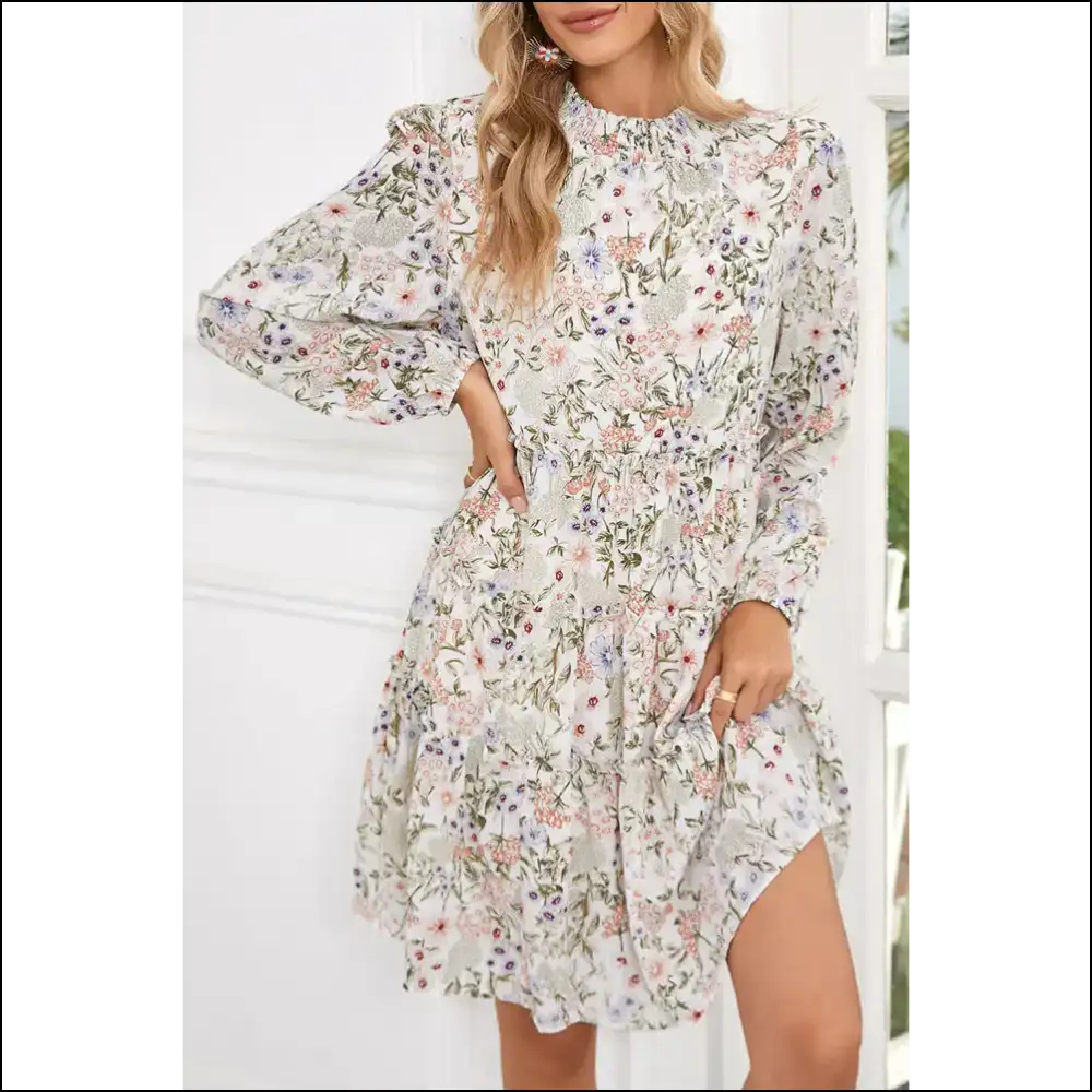 Vibrant Green Floral Dress: Twirl Into Trouble 😈 Needful Things - s - Short Dresses on Sale Worldwide Shipping
