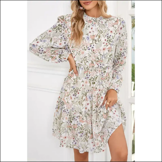 Vibrant Green Floral Dress: Twirl Into Trouble 😈 Needful Things - s - Short Dresses on Sale Worldwide Shipping