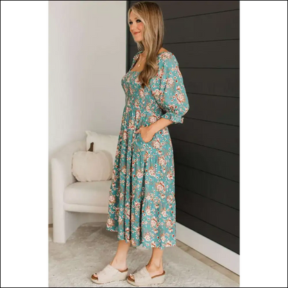 Vibrant Green Floral Print Maxi Dress: from Needful Things Stunning! 💚🌼 - Plus Size Dresses on Sale Worldwide Shipping