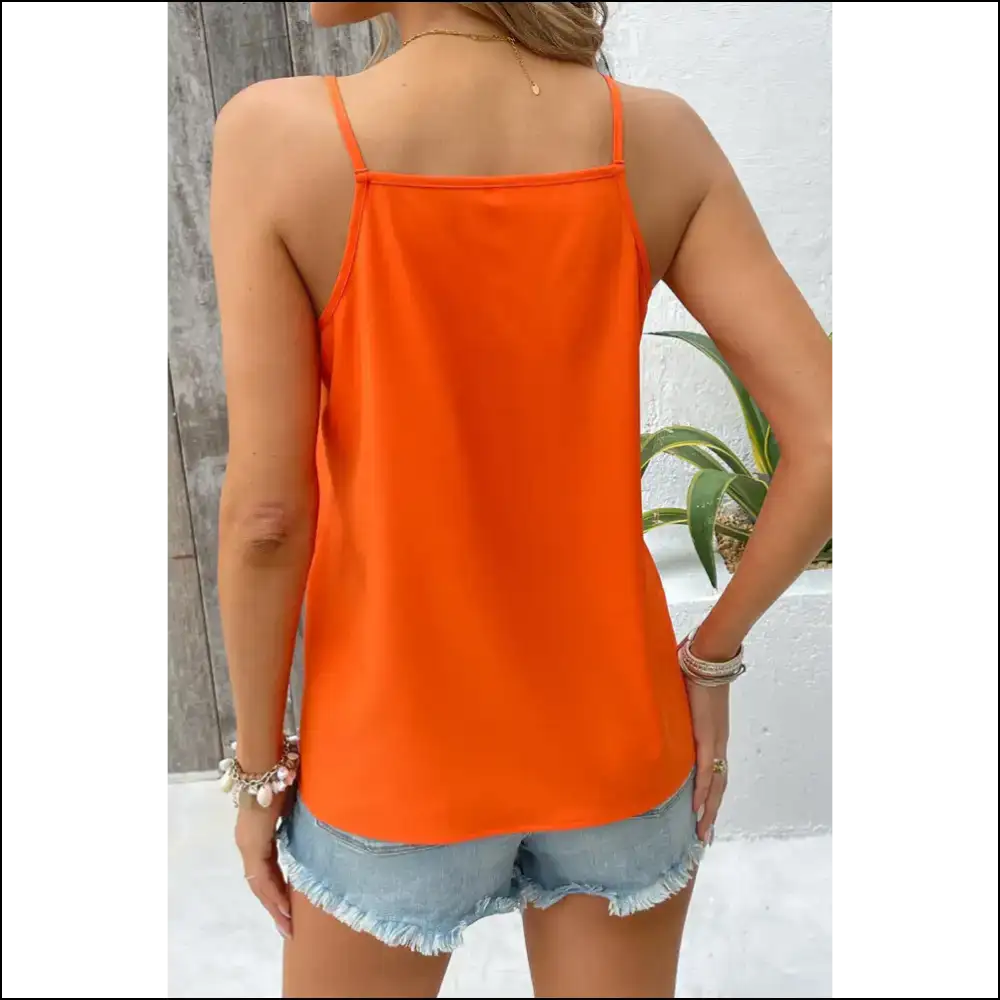 Vibrant Orange Geometric Cami: so Bright it Hurts (in a Good Way) Needful Things 🧡 - Camisoles Tank Tops on Sale Worldwide Shipping