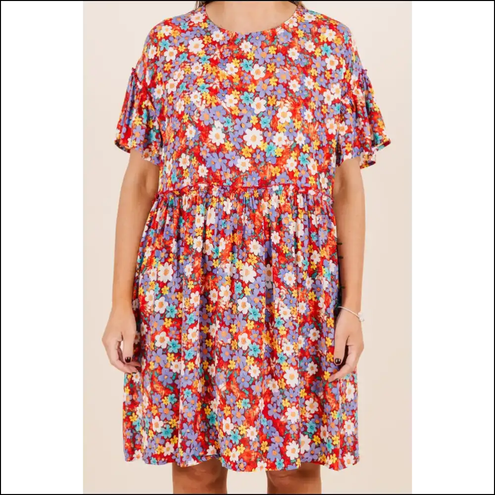 Vibrant Red Flower Mini Dress: Goddess (and Flirty!) from Needful Things 😈🌹 - Plus Size Dresses on Sale Worldwide Shipping