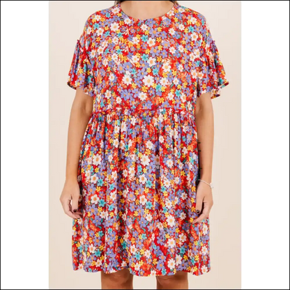 Vibrant Red Flower Mini Dress: Goddess (and Flirty!) from Needful Things 😈🌹 - Plus Size Dresses on Sale Worldwide Shipping