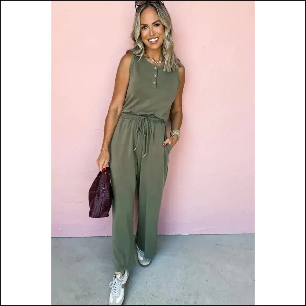 Vineyard Green Wide Leg Jumpsuit: Needful Things Fab! 🐸 - Jumpsuits & Rompers on Sale Worldwide Shipping