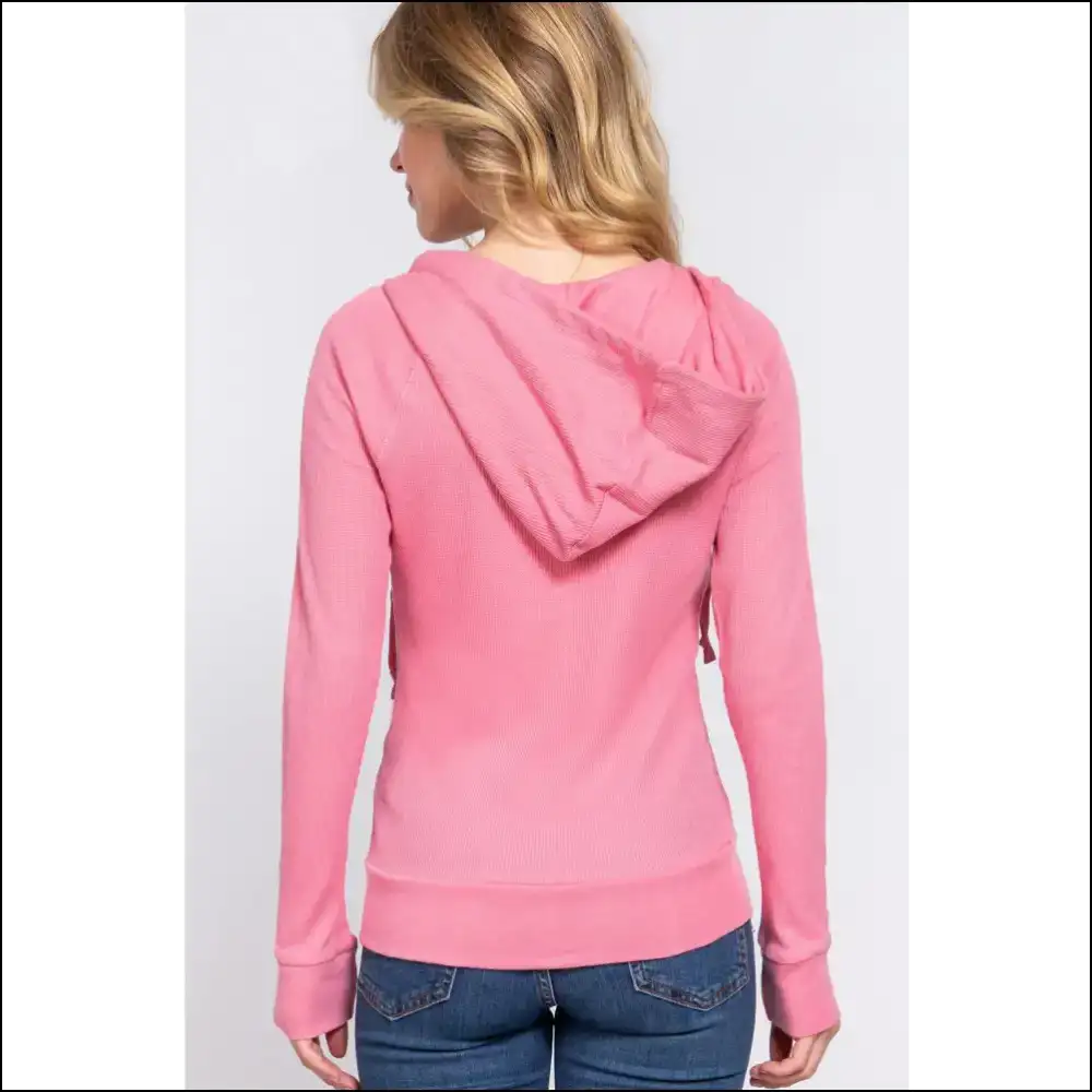 Waffle Knit Drawstring Hoodie: Because Adulting is Hard but your Outfit Doesn’t have to Be! - Hoodies Sweatshirts & on Sale Worldwide