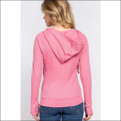 Waffle Knit Drawstring Hoodie: Because Adulting is Hard but your Outfit Doesn’t have to Be! - Hoodies Sweatshirts & on Sale Worldwide