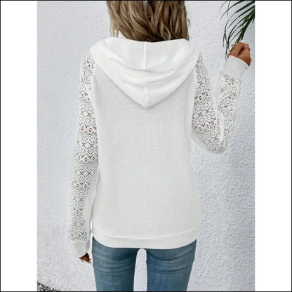 Waffle-knit Long Sleeve Hoodie: where Cozy Chic Meets Goddess Vibes! ✨ - Sweatshirts & Hoodies on Sale Worldwide Shipping