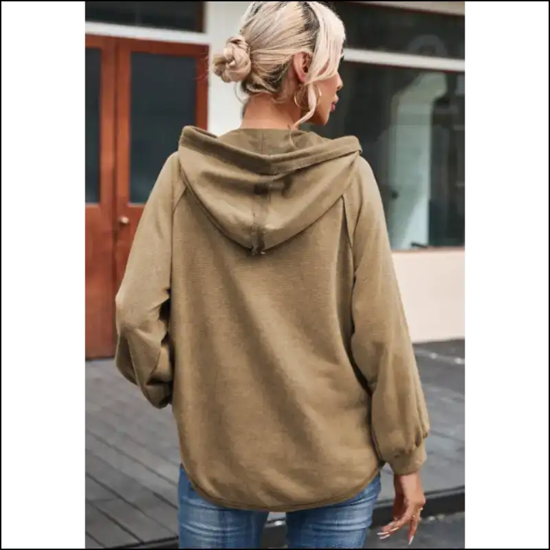 Waffled Knit Exposed Seam Drawstring Hoodie - Hoodies Sweatshirts & on Sale Worldwide Shipping