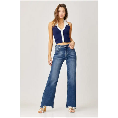 Walk of Fame? More Like Jeans—risen’s Frayed High Rise Stars! 🌟👖 - Jeans on Sale Worldwide Shipping