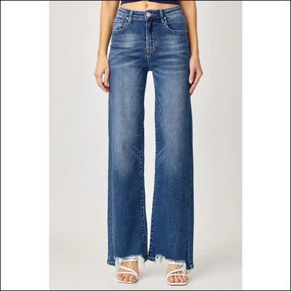 Walk of Fame? More Like Jeans—risen’s Frayed High Rise Stars! 🌟👖 - Dark / 1xl - Jeans on Sale Worldwide Shipping