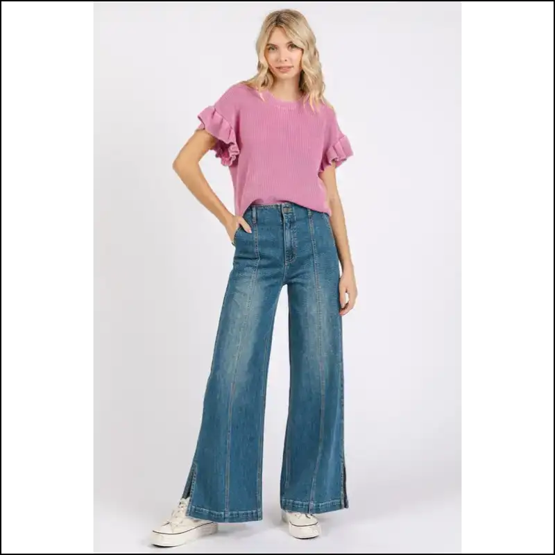 Walk of Fame? Nah I’ll Take my Medium Wash Wide Leg Jeans! 😎✨ - Jeans on Sale Worldwide Shipping