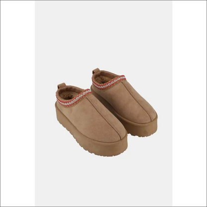 Weeboo Platform Embroidered Trim Slip-on Boots - on Sale Worldwide Shipping
