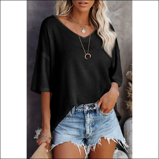 Wfle Knit? More Like *winning* in this Chic Black Knit Top! 🖤 - s - Tops on Sale Worldwide Shipping