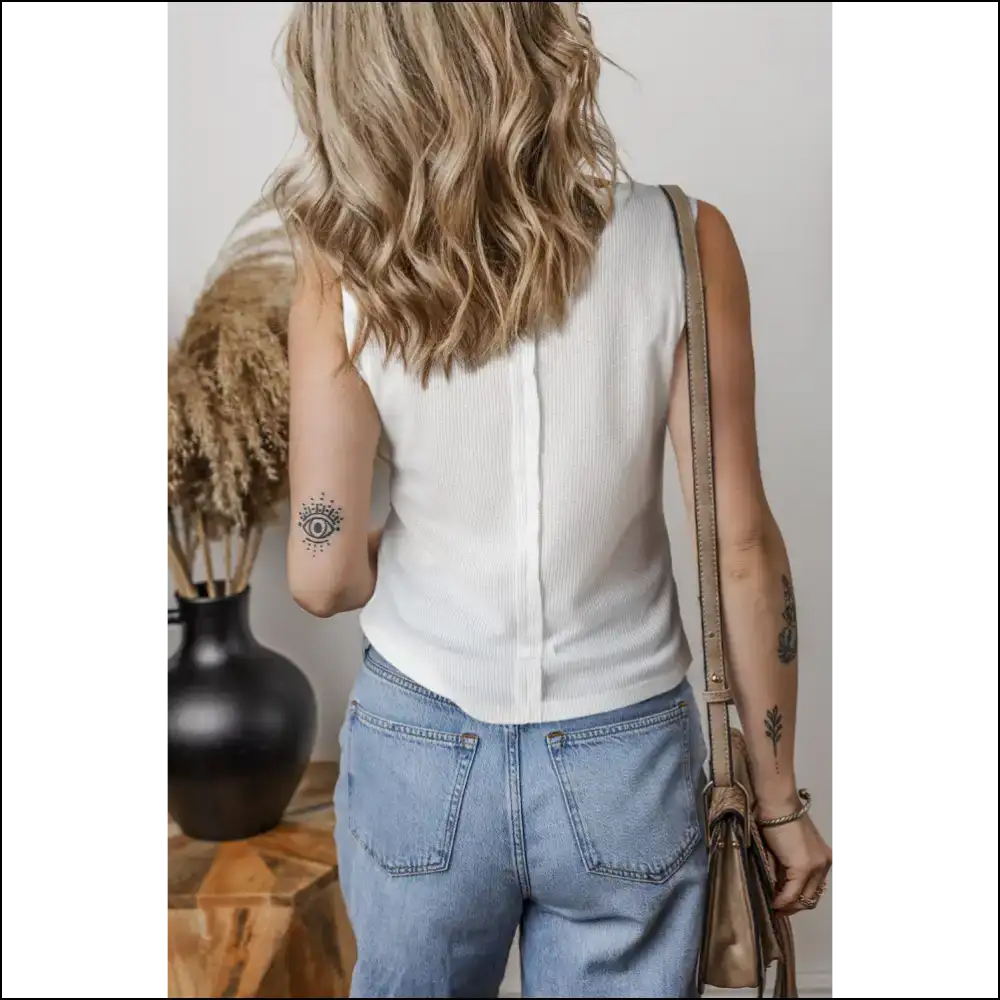 Wfle Knit so Good It’s Practically Therapy (chic White Wfle) 💀 Needful Things - Tank Tops on Sale Worldwide Shipping