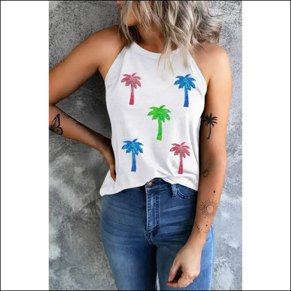 When Life Gives you Lemons Wear a Sequin Coconut Tree Tank! 🌴✨ - Tank Tops on Sale Worldwide Shipping