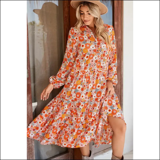 Whimsical Multicolor Boho Dress: Ditch the Beige Embrace Bloom! 🌼 Needful Things - s - Midi Dresses on Sale Worldwide Shipping