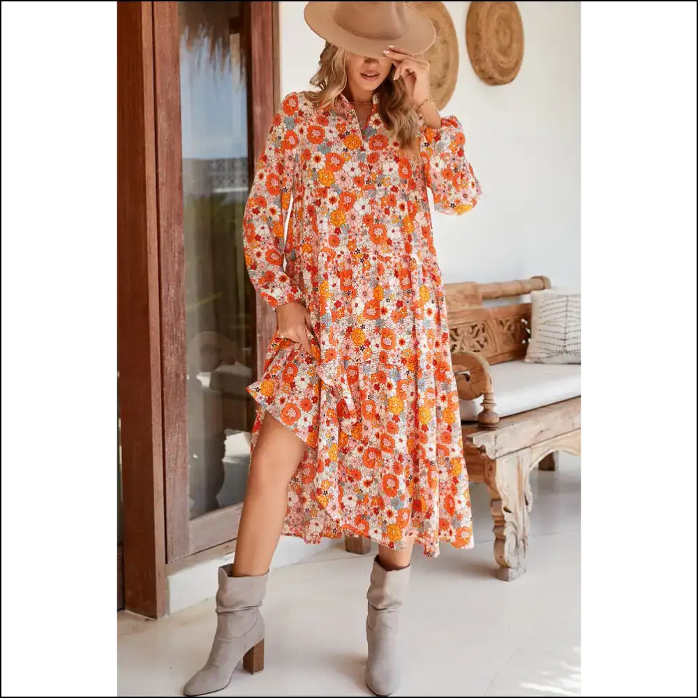 Whimsical Multicolor Boho Dress: Ditch the Beige Embrace Bloom! 🌼 Needful Things - Midi Dresses on Sale Worldwide Shipping