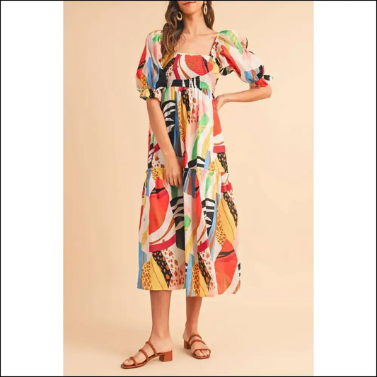 White Abstract Maxi Dress: Queen & Ready to Rule! 👑 - s - Dresses on Sale Worldwide Shipping
