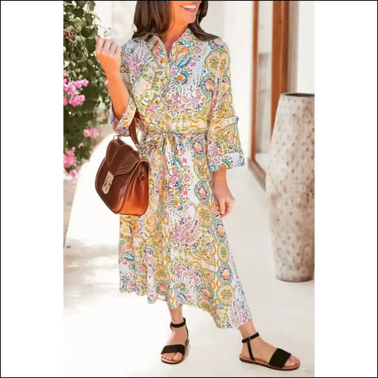 White Bohemian Paisley Dress: Instant Hippie (just Add Sandals) ?️ - s - Midi Dresses on Sale Worldwide Shipping