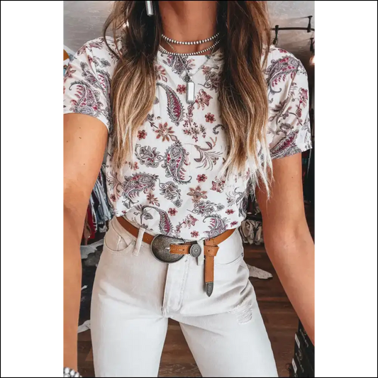 White Bohemian Paisley Tee: Paisleylicious! Needful Things - s - t Shirts on Sale Worldwide Shipping