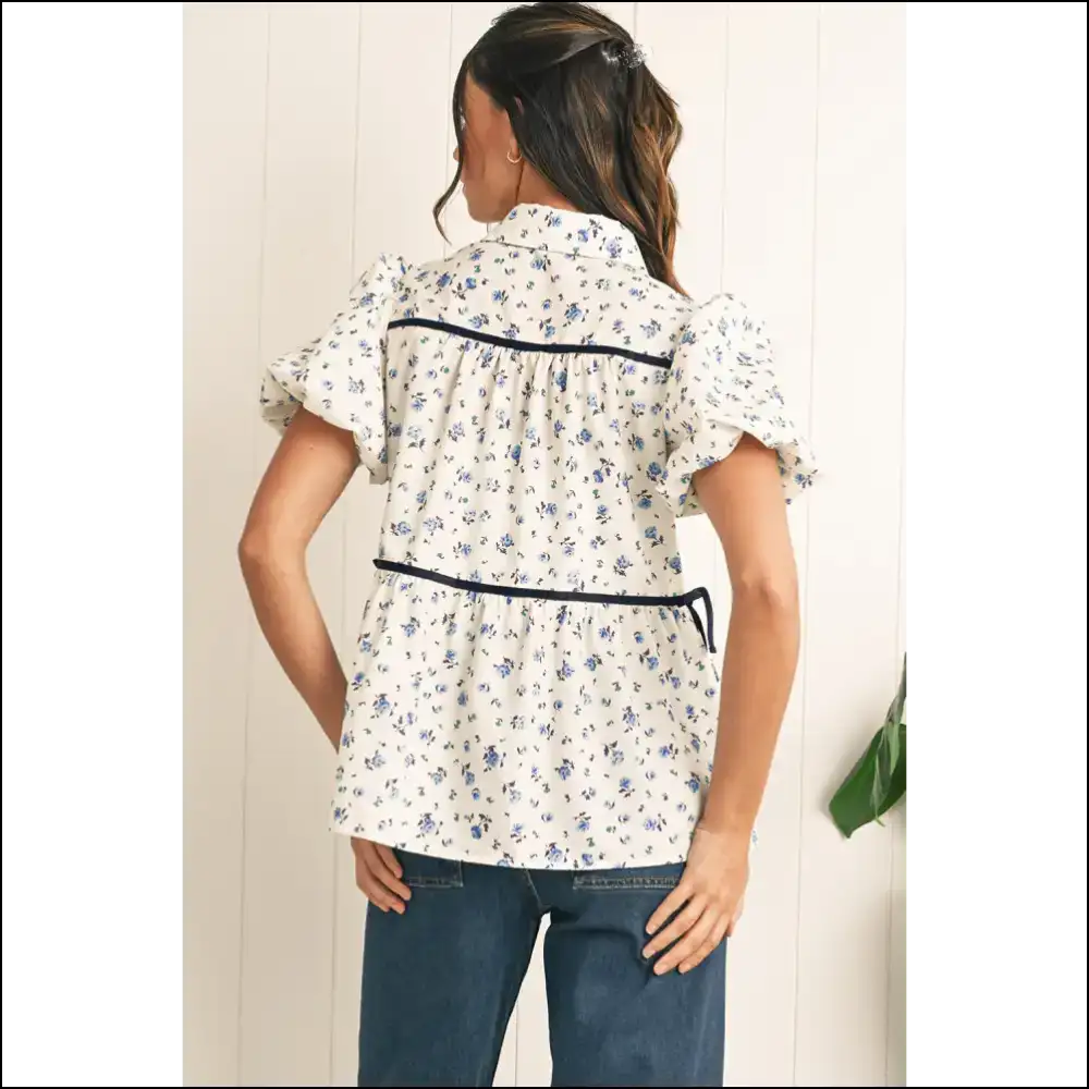 White Boho Ditsy Floral: your New Fave Shirt 🌼 (needful Things) - Blouses on Sale Worldwide Shipping