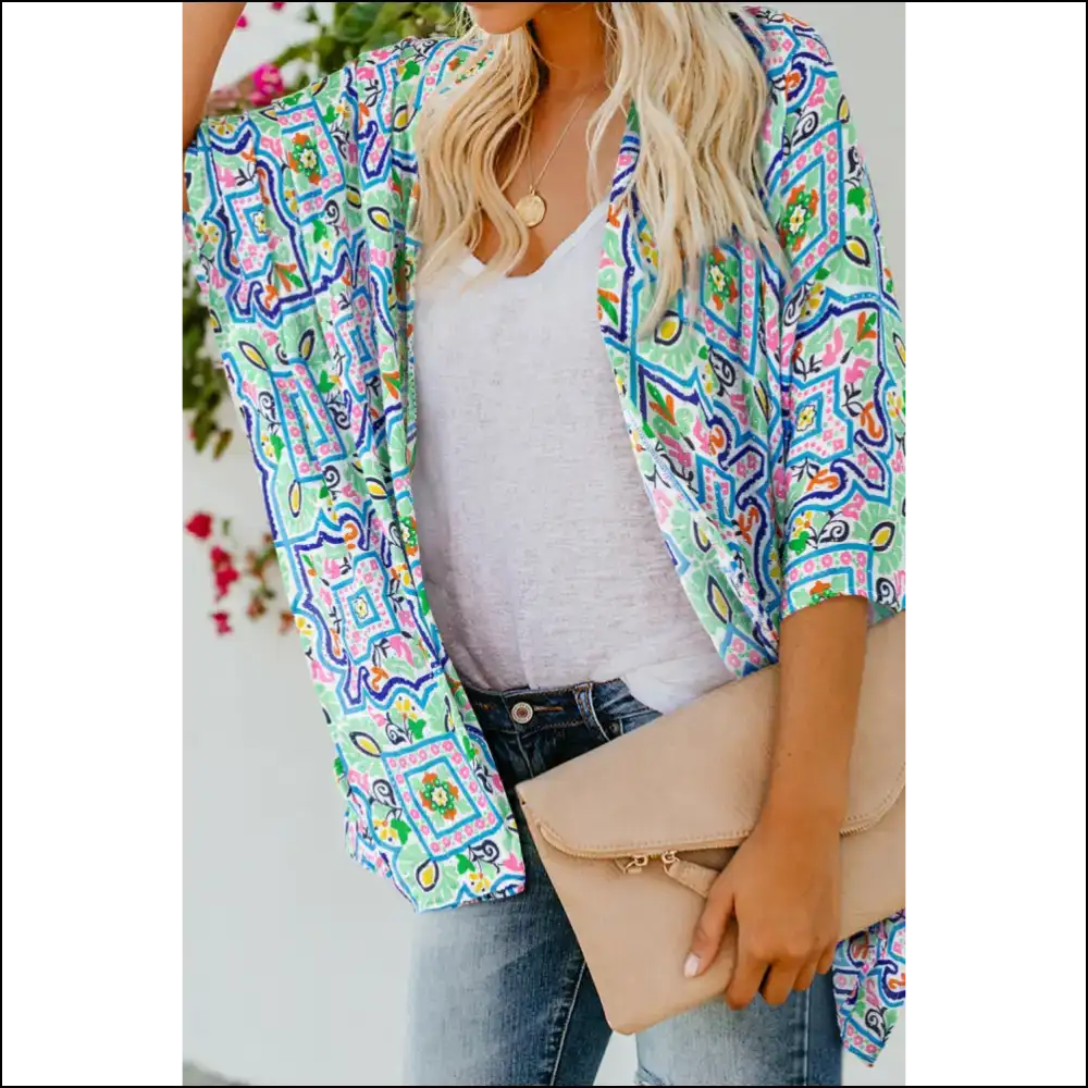 White Boho Floral Kimono: Garden Goddess (needful Things) 🌼💀 - Cover-ups Swimwear on Sale Worldwide Shipping
