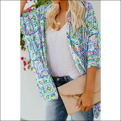 White Boho Floral Kimono: Garden Goddess (needful Things) 🌼💀 - Cover-ups Swimwear on Sale Worldwide Shipping