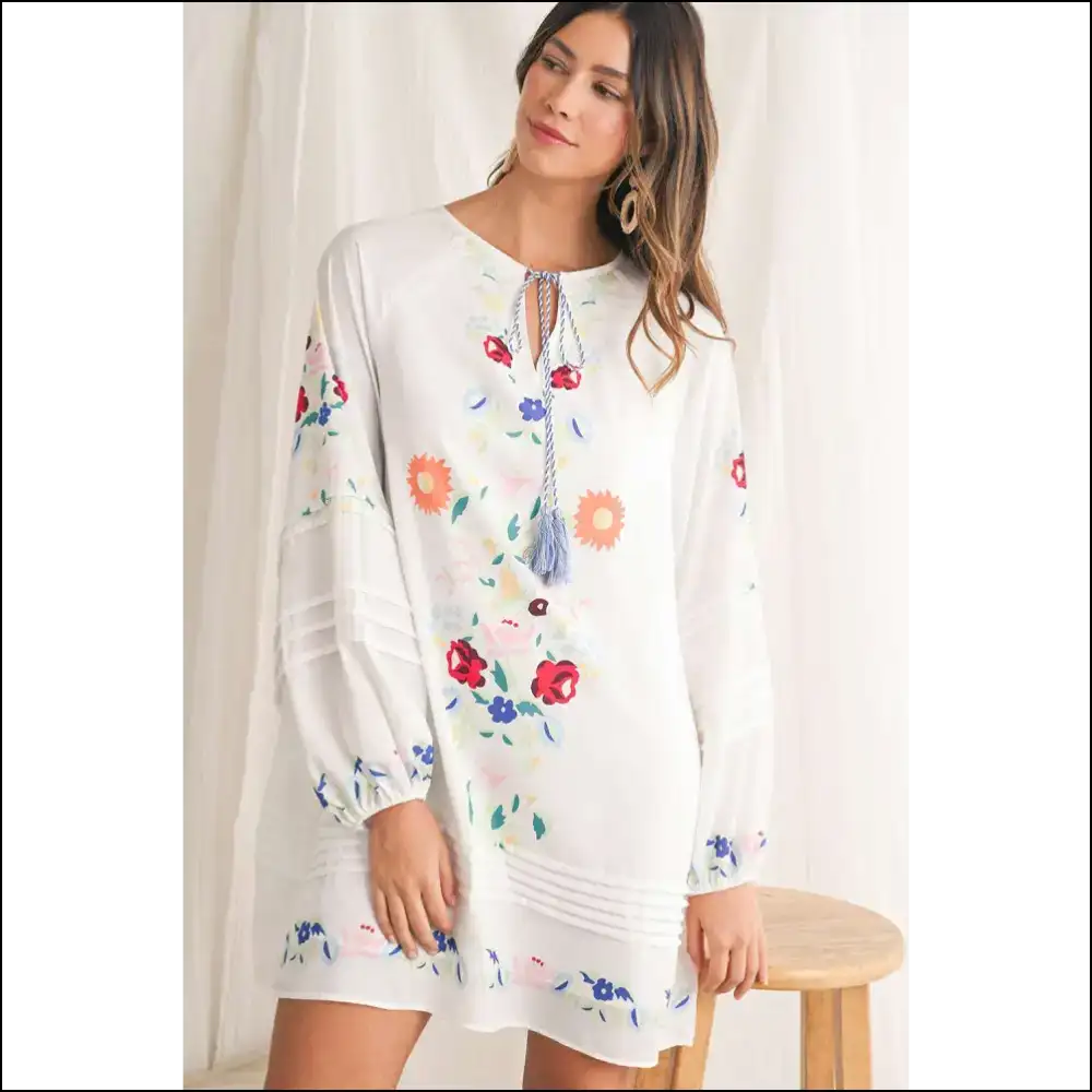 White Boho Floral Mini Dress: so Cute It’s Practically Illegal 😇 - Short Dresses on Sale Worldwide Shipping
