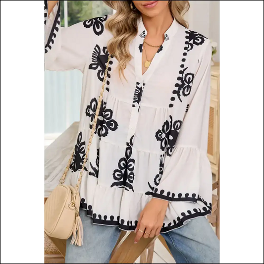 White Boho Print: from Frump to Fab! ?️ Needful Things - s - Blouses on Sale Worldwide Shipping
