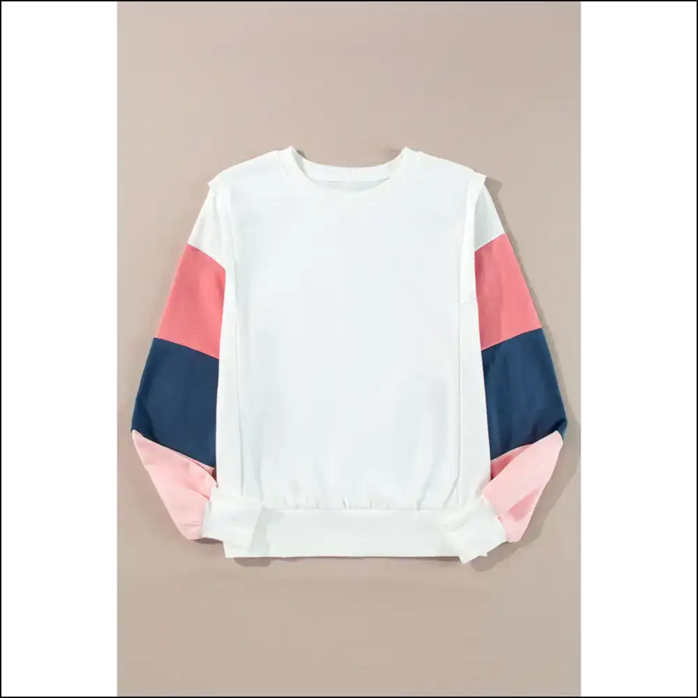 White Color Block Sleeve: Finally a Top that Understands my Chaos 🤪 - Long Sleeve Tops Shirts & on Sale Worldwide Shipping