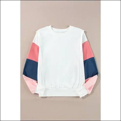 White Color Block Sleeve: Finally a Top that Understands my Chaos 🤪 - Long Sleeve Tops Shirts & on Sale Worldwide Shipping