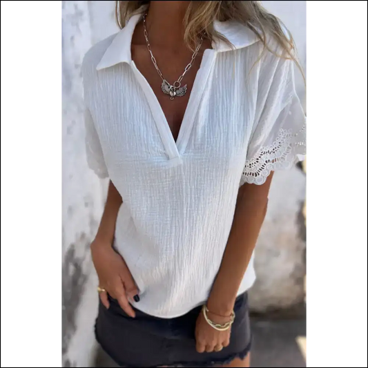 White Crinkled Lace: from Frumpy to Foxy! Needful Things 😉 - s - Blouses on Sale Worldwide Shipping
