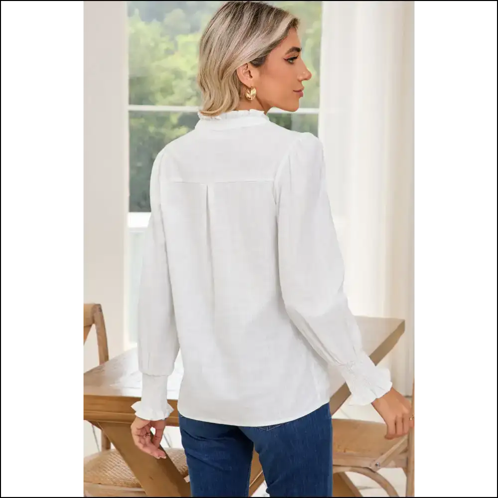 White Floral Embroidered Boho Shirt: Runway Ready (even if Youre just) Long Sleeve Tops Shirts & on Sale Worldwide Shipping