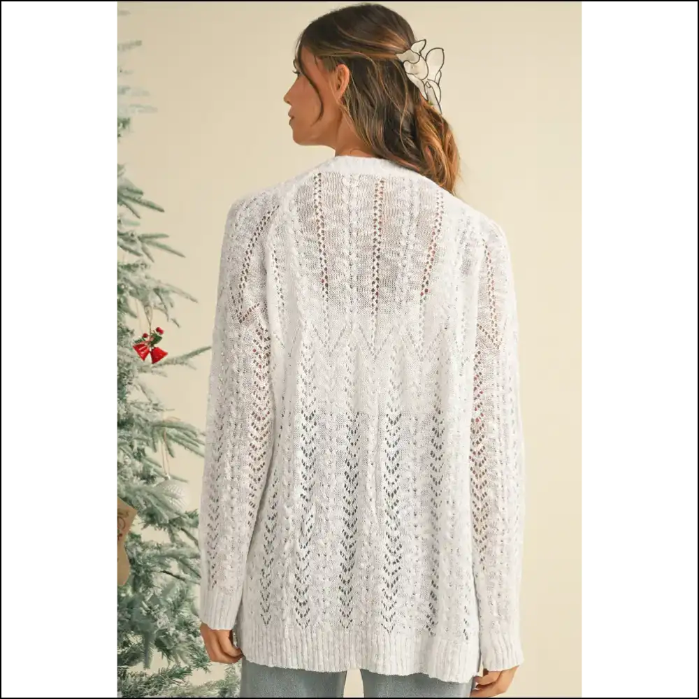 White Hollow Knit: Feeling Fabulous (cardigan Edition) Needful Things 💀 - Cardigans on Sale Worldwide Shipping