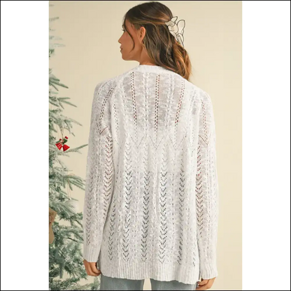 White Hollow Knit: Feeling Fabulous (cardigan Edition) Needful Things 💀 - Cardigans on Sale Worldwide Shipping