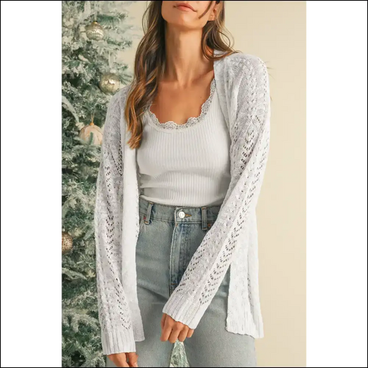 White Hollow Knit: Feeling Fabulous (cardigan Edition) Needful Things 💀 - s - Cardigans on Sale Worldwide Shipping