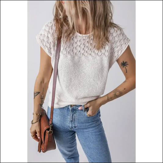 White Knotted Chic Knit: Because Adulting is Hard 💀 Needful Things - s - Knit Tops on Sale Worldwide Shipping