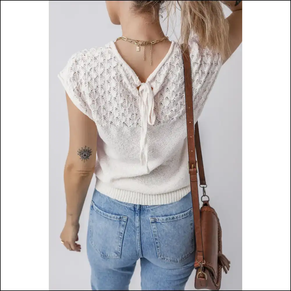 White Knotted Chic Knit: Because Adulting is Hard 💀 Needful Things - Knit Tops on Sale Worldwide Shipping