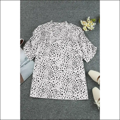 White Leopard Smocked: so Wild it Should be Illegal 🐆 Needful Things - Blouses on Sale Worldwide Shipping