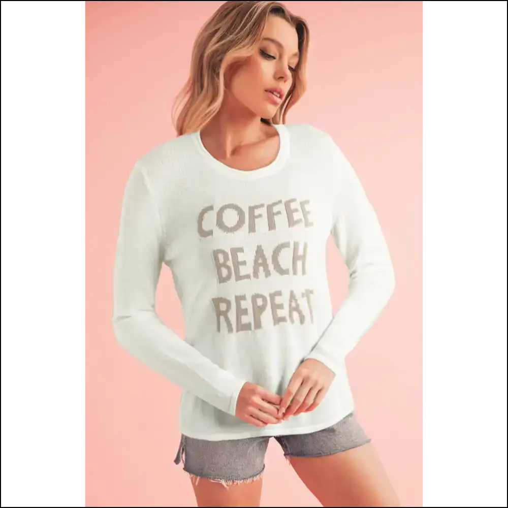 White Letter Print Sweater: so Comfy Youll Actually Want to Wear it 🤪 Needful Things - Sweaters on Sale Worldwide Shipping