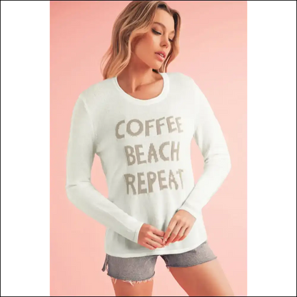 White Letter Print Sweater: so Comfy Youll Actually Want to Wear it 🤪 Needful Things - Sweaters on Sale Worldwide Shipping