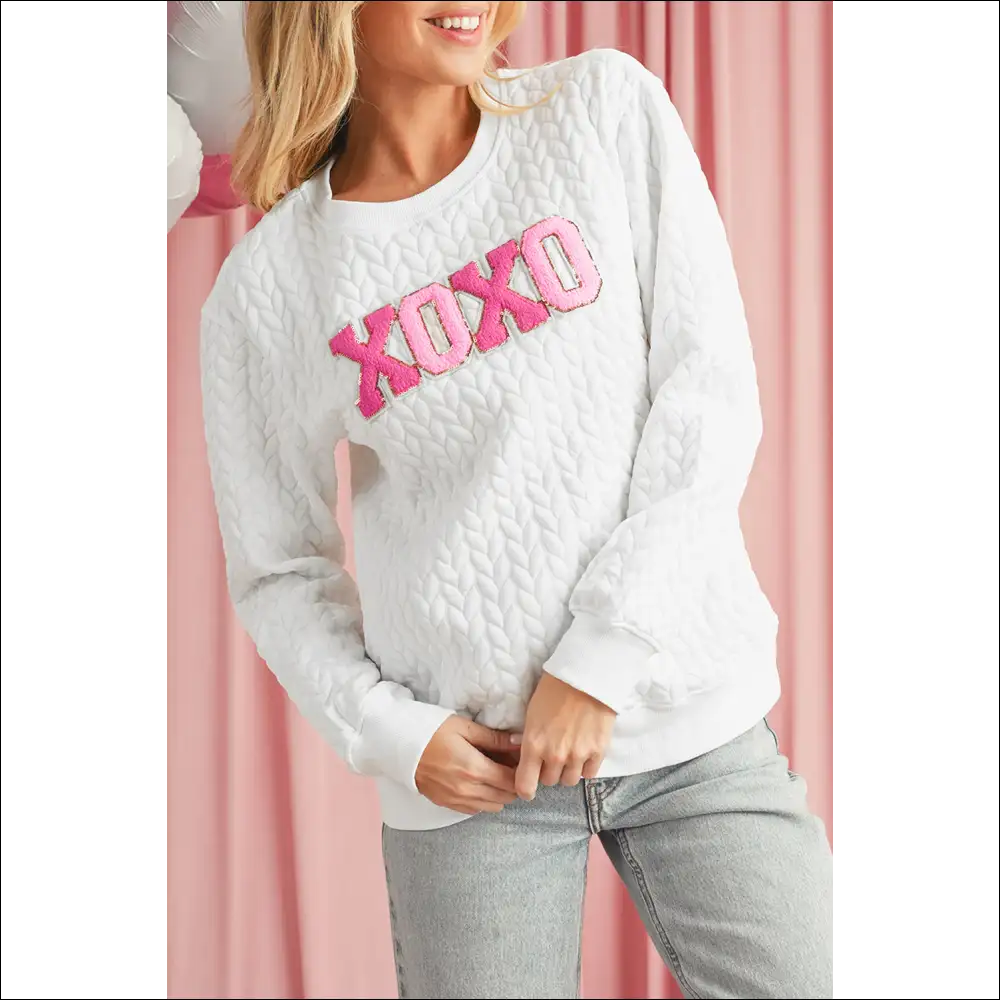 White Lucky Letter Sweatshirt: so Comfy Youll Think you Died 😇 - Stripe / s - Sweatshirts & Hoodies on Sale Worldwide Shipping