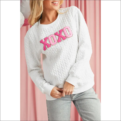 White Lucky Letter Sweatshirt: so Comfy Youll Think you Died 😇 - Stripe / s - Sweatshirts & Hoodies on Sale Worldwide Shipping