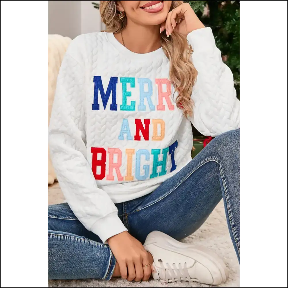White Lucky Letter Sweatshirt: so Comfy Youll Think you Died 😇 - Snow / s - Sweatshirts & Hoodies on Sale Worldwide Shipping
