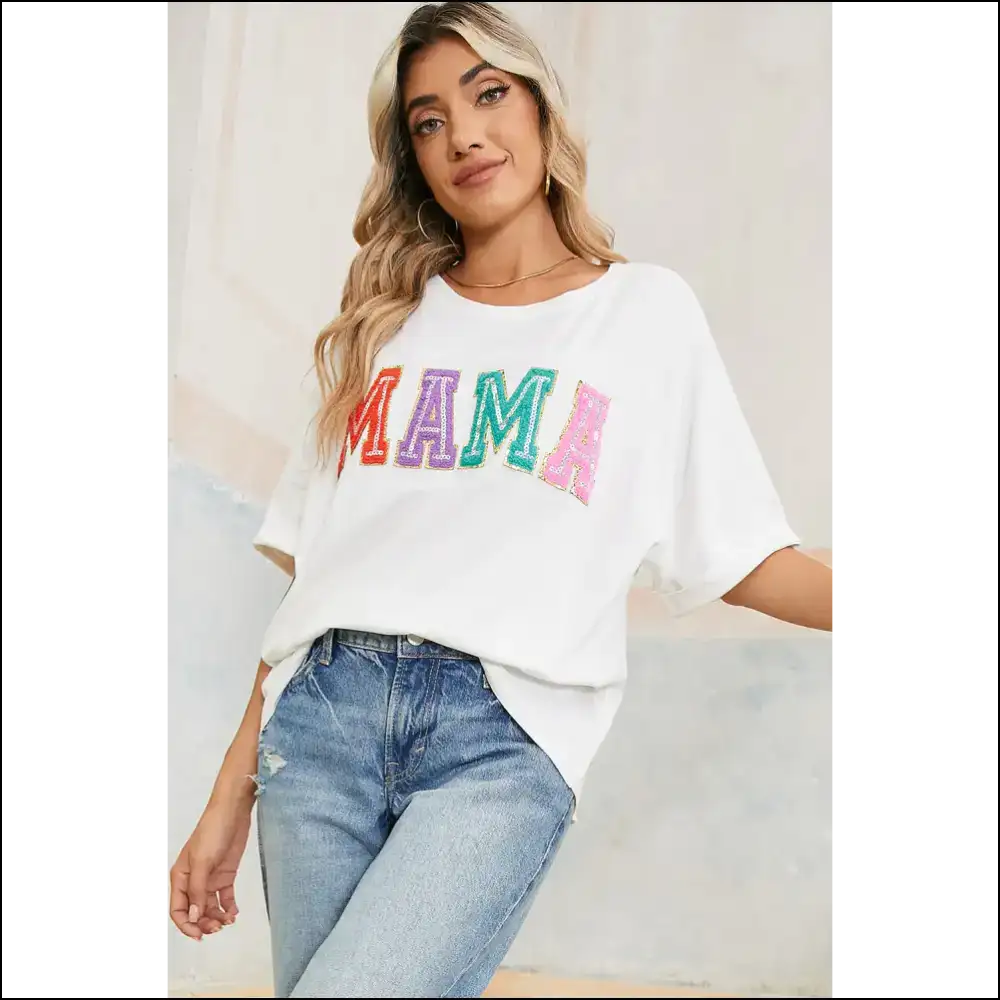 White Mama Chenille t Shirt: Because Adulting is Hard - t Shirts on Sale Worldwide Shipping