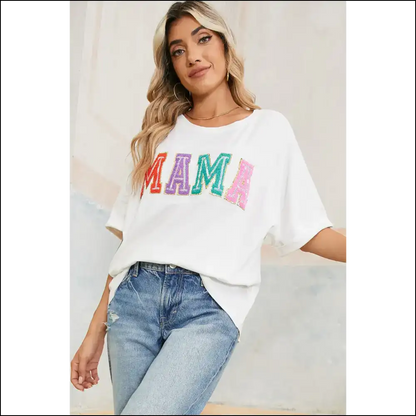 White Mama Chenille t Shirt: Because Adulting is Hard - t Shirts on Sale Worldwide Shipping