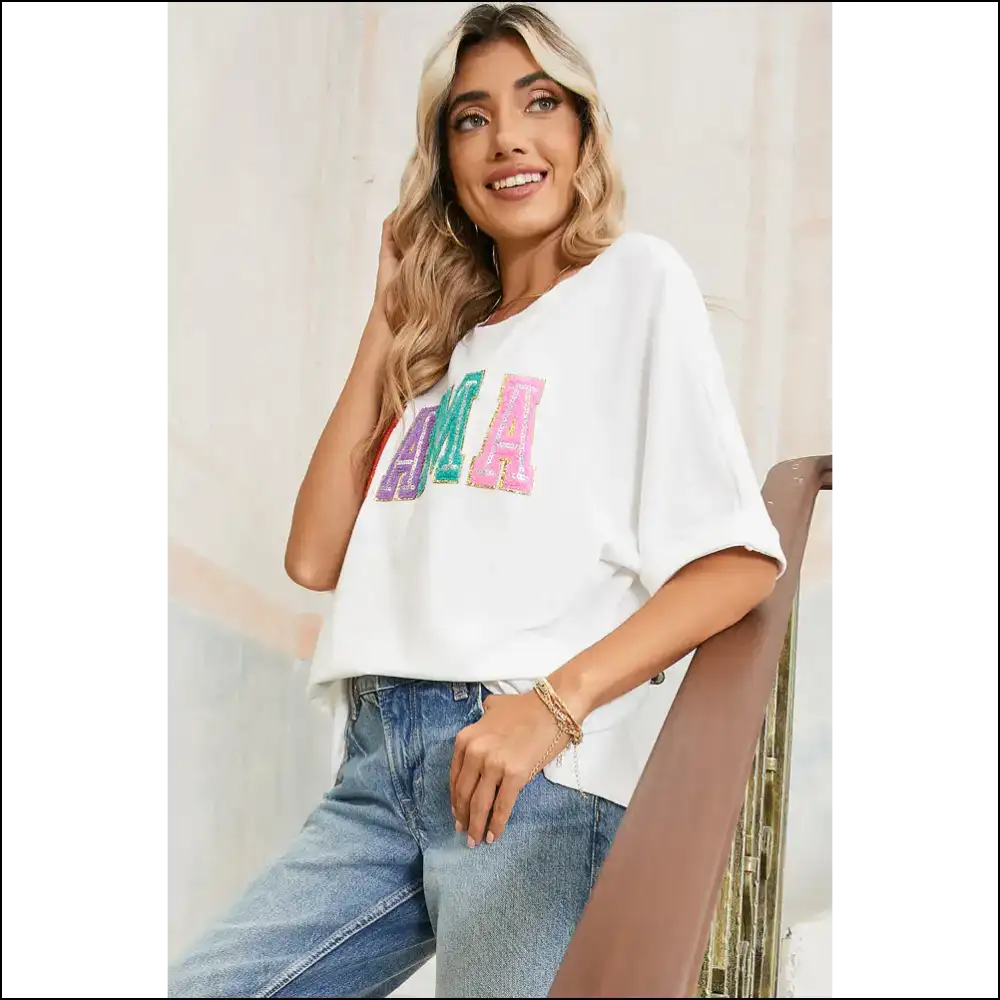 White Mama Chenille t Shirt: Because Adulting is Hard - t Shirts on Sale Worldwide Shipping