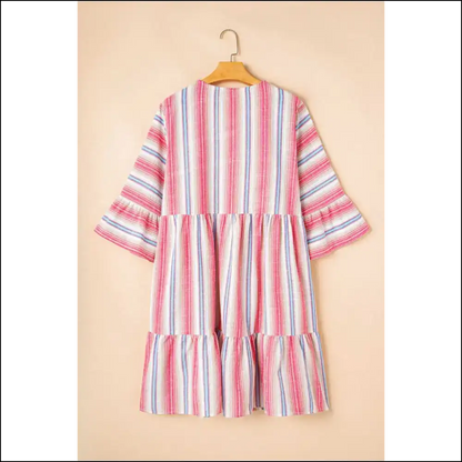 White Stripe Geometric Dress: Finally Fashion that Fits! 💀 Needful Things. 💃 - Plus Size Dresses on Sale Worldwide Shipping