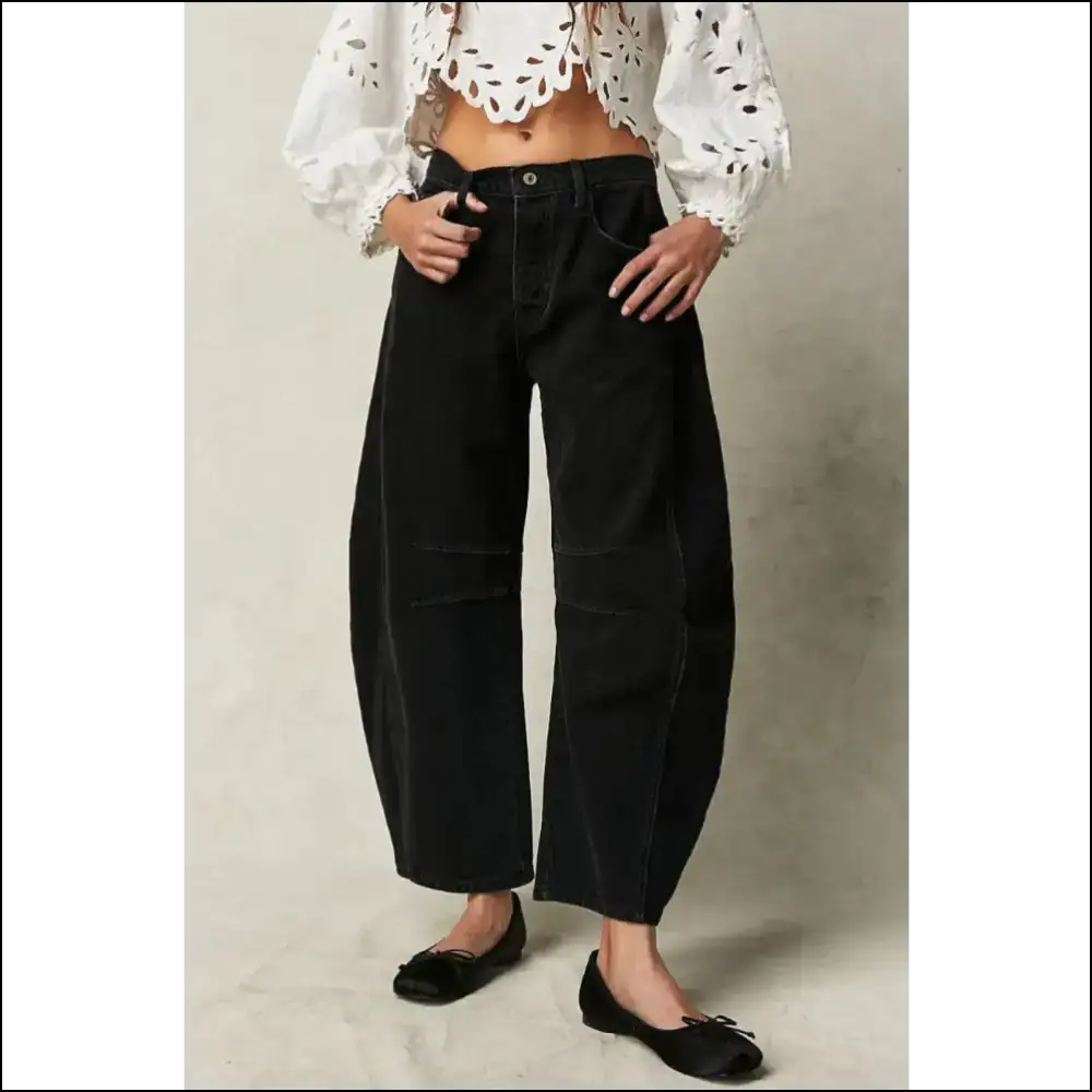 Wide Leg Jeans: Because Life is too Short for Narrow Decisions 😂👖 - Black / l - Jeans on Sale Worldwide Shipping