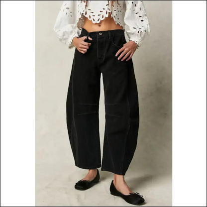 Wide Leg Jeans: Because Life is too Short for Narrow Decisions 😂👖 - Black / l - Jeans on Sale Worldwide Shipping